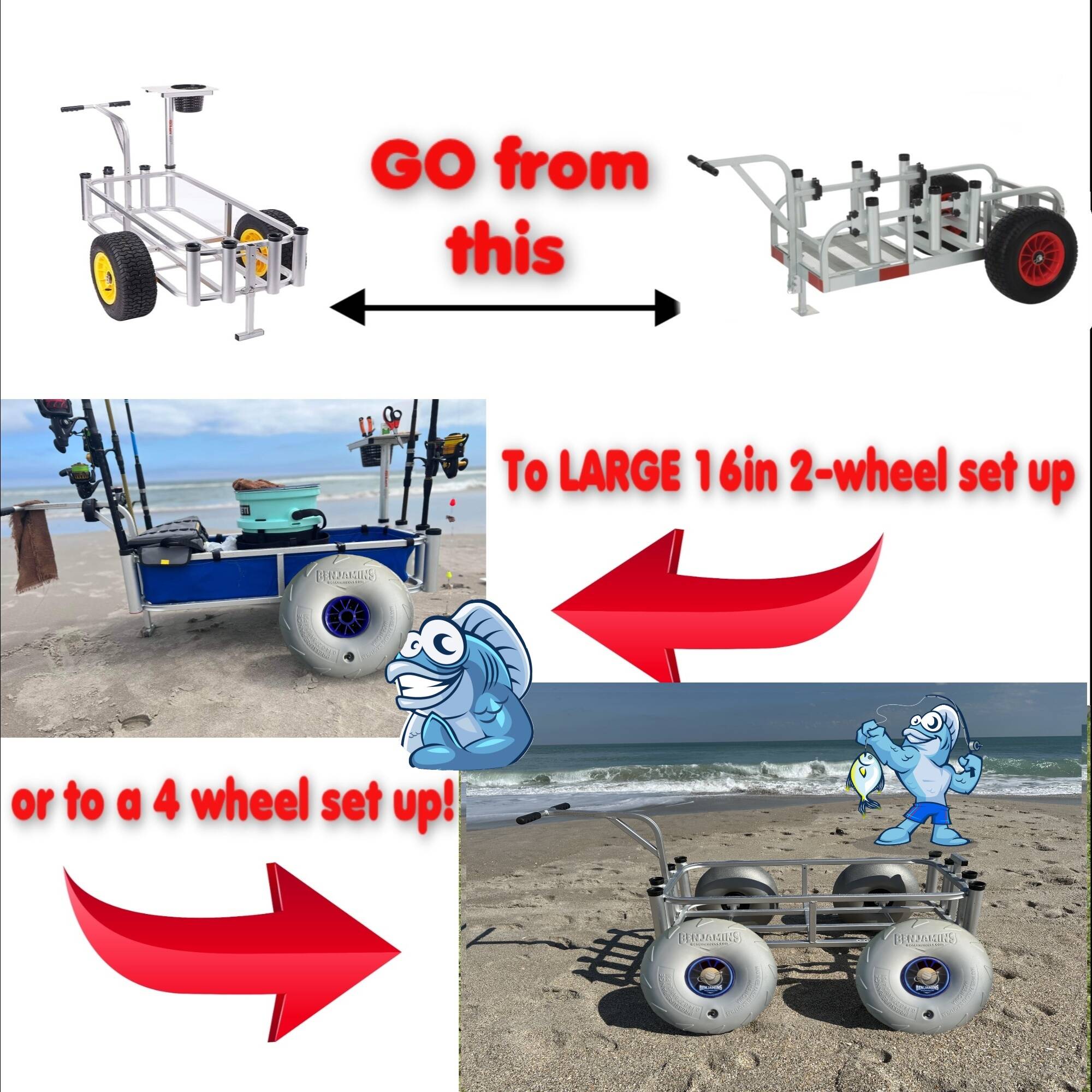 berkley fishing cart wheels Fish N Mate Poly Wheel Balloon Tire Fits with the Offshore Angler Deluxe Beach Cart Replacement inflatable tires and axle Easy installation berkley beach fishing cart Fishing